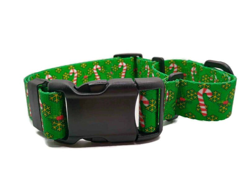 TSA Candy Cane Martingale Collar w buckle